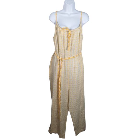 Ace & Jig Jo Jumpall Oyster Adjustable Strap Jumpsuit Speckle Plaid Belted NWT L - Picture 1 of 9